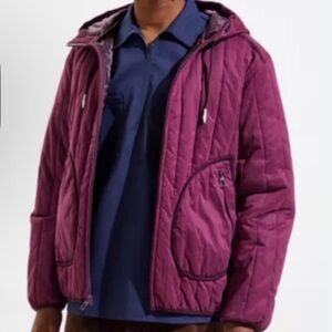 Urban Outfitters Purple Puffer Jacket with Quilted Design